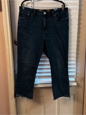 Seven7 Dark Blue Cropped Ankle Jeans